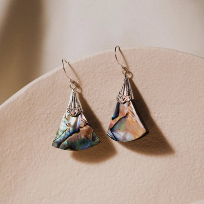 Abalone Earrings, Filigree 925 Silver Earrings, Women Earrings, Gift for Her