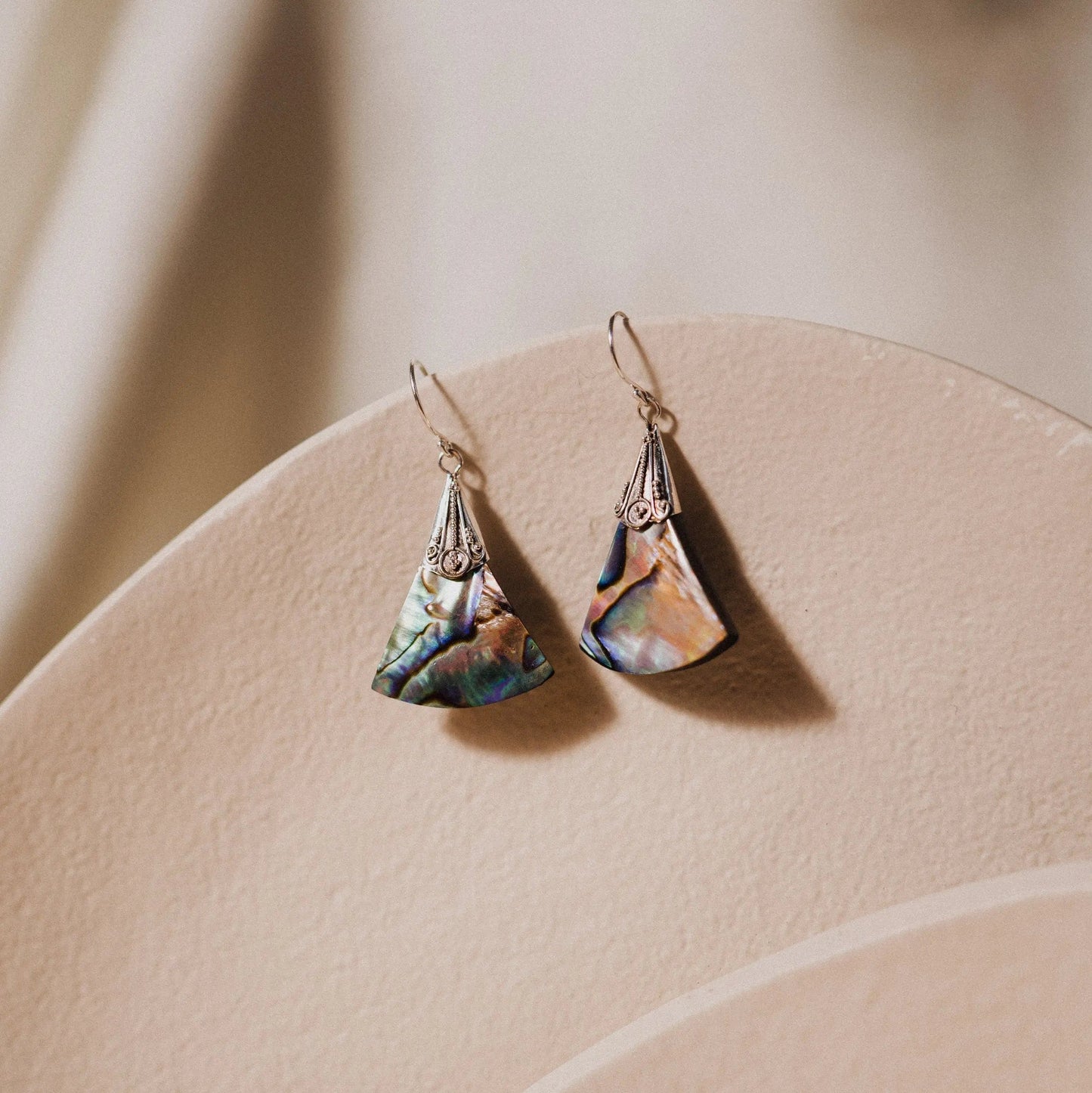 Abalone Earrings, Filigree 925 Silver Earrings, Women Earrings, Gift for Her